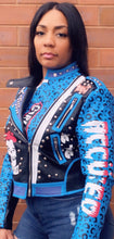 Load image into Gallery viewer, Azalea Wang Blueworld Graphic Moto Jacket