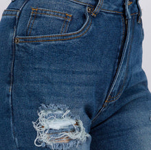 Load image into Gallery viewer, High Waist Elastic Cuffed Denim Joggers
