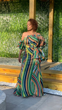 Load image into Gallery viewer, Off Shoulder Print Maxi Dress
