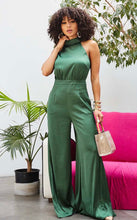 Load image into Gallery viewer, Beautiful Back Zipper Flare Solid Satin Jumpsuit
