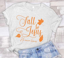 Load image into Gallery viewer, Fall For Jesus - He Never Leaves T-Shirt
